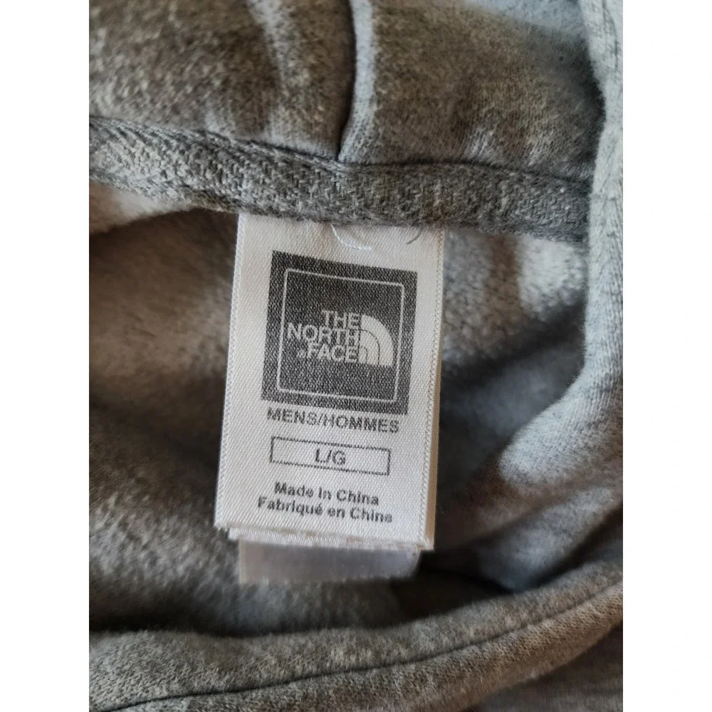 The North Face Mens Gray Hoodie Pullover Logo Spellout‎ Size L